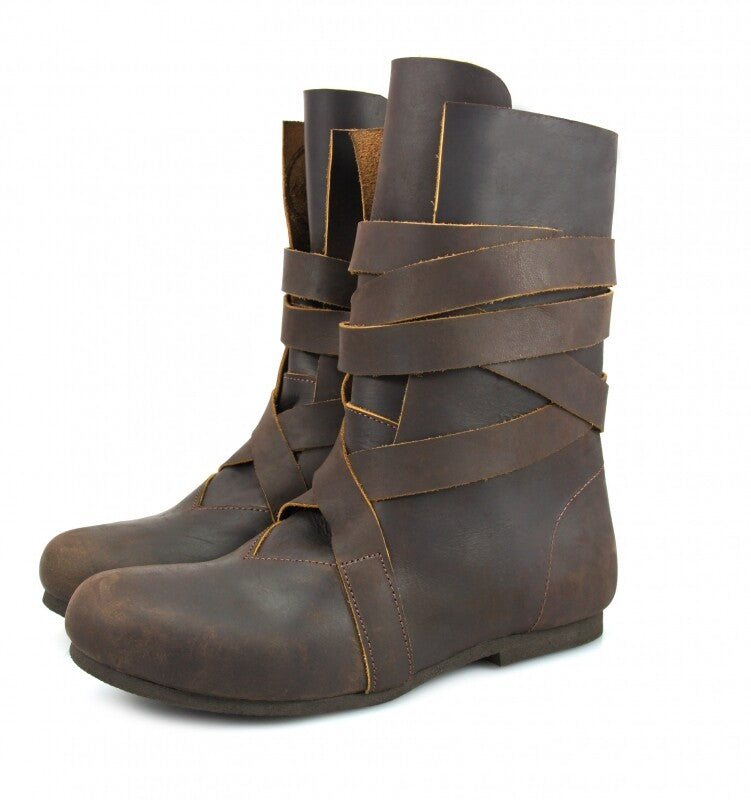 Bottes viking en cuir nubuck – Floki