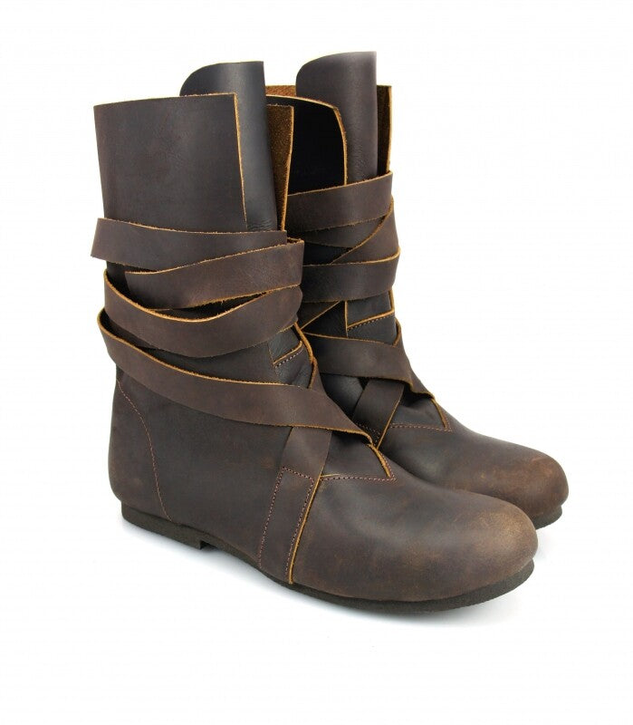 Bottes viking en cuir nubuck – Floki