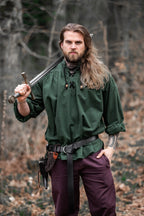 Chemise médiévale à lacets et col montant – Georg