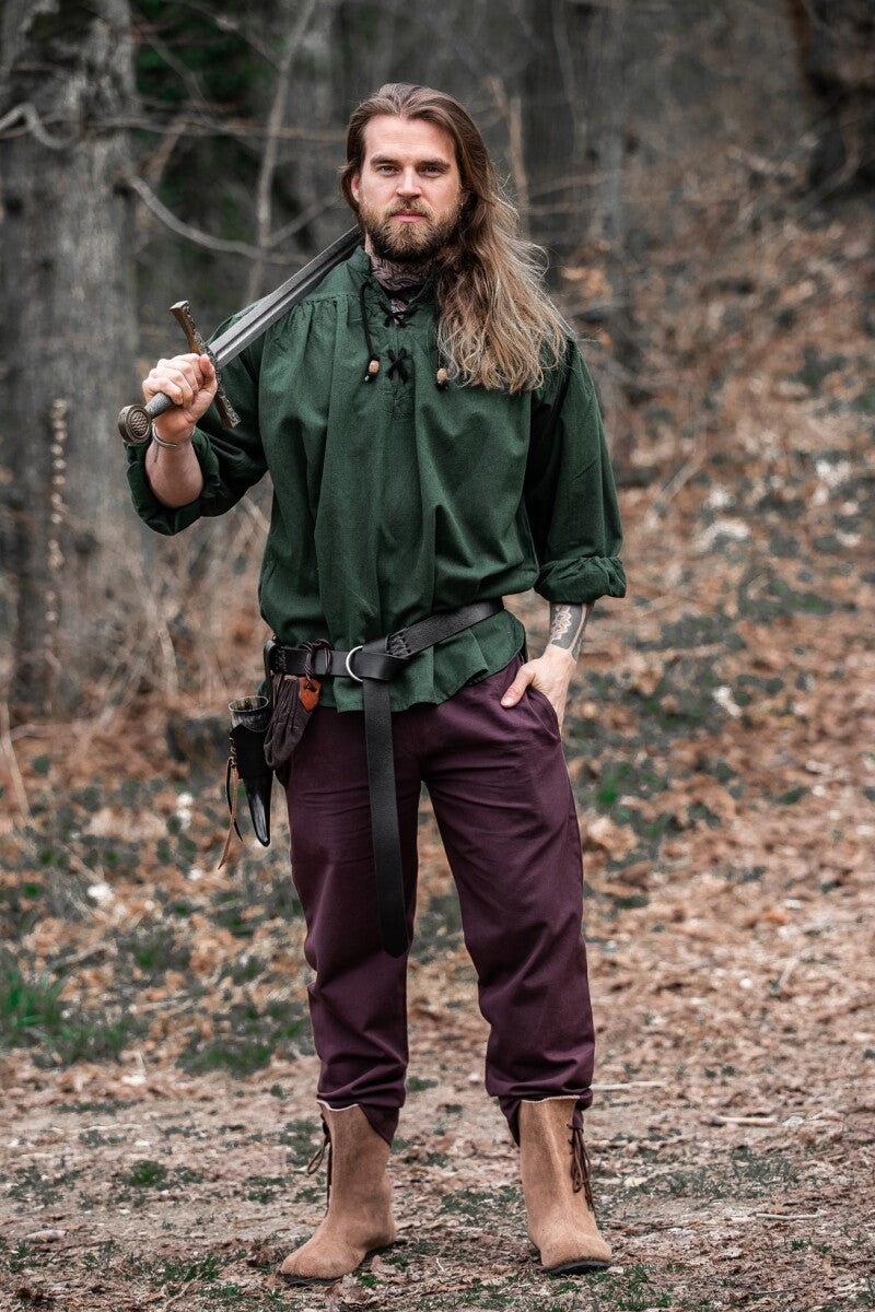 Chemise médiévale à lacets et col montant – Georg