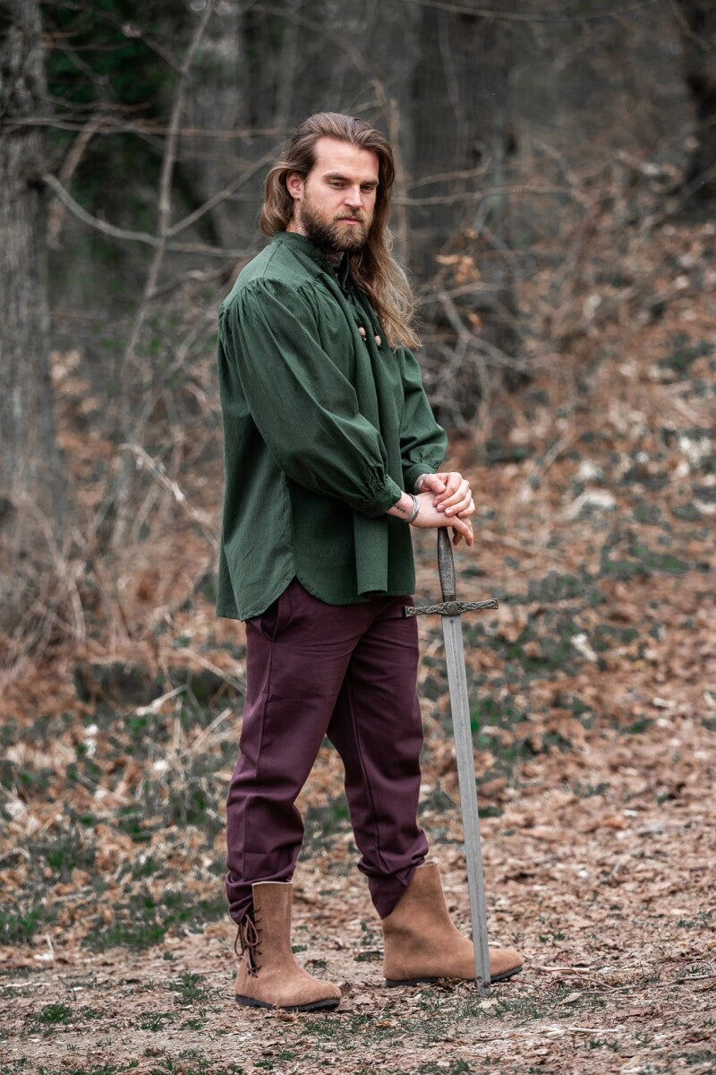Chemise médiévale à lacets et col montant – Georg