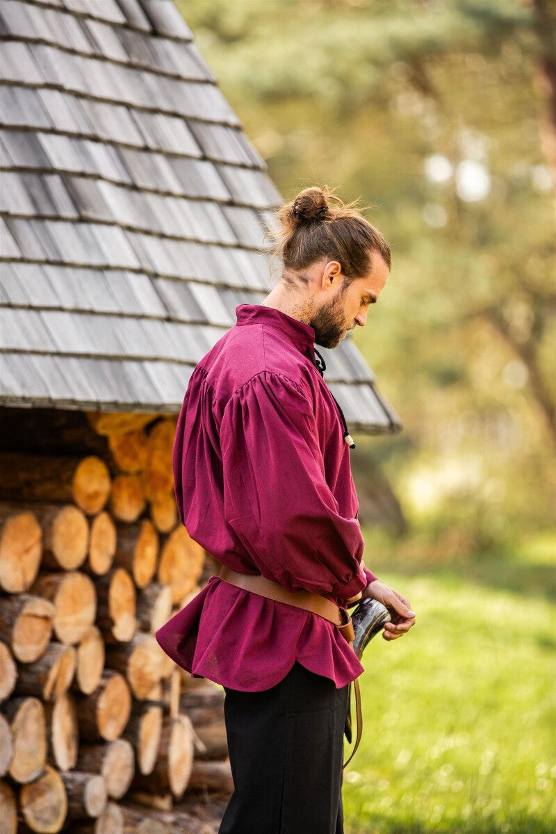 Chemise médiévale à lacets et col montant – Georg