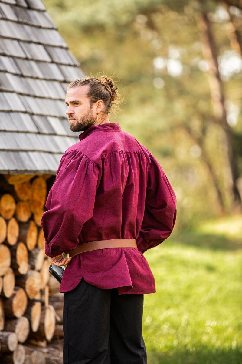 Chemise médiévale à lacets et col montant – Georg