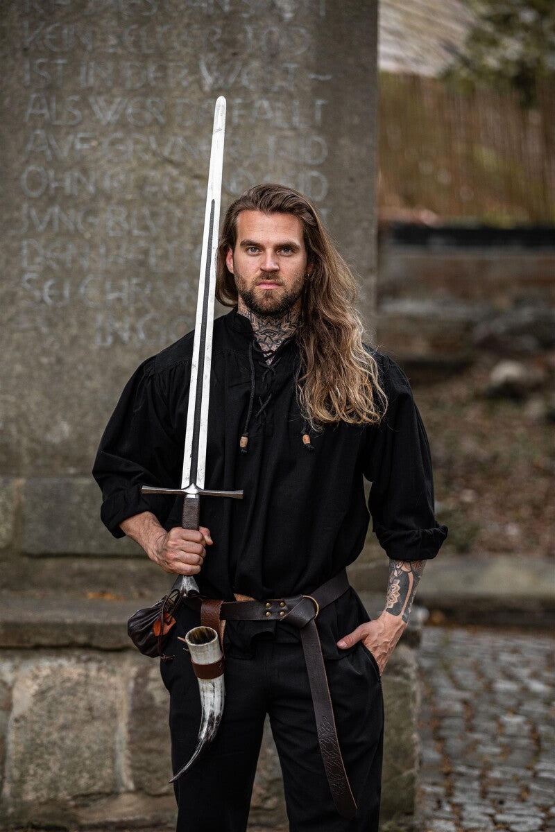 Chemise médiévale à lacets et col montant – Georg