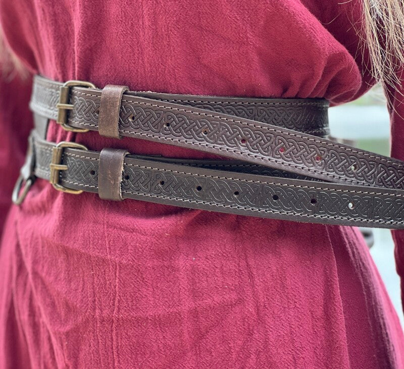 Ceinture double viking en cuir – Axel