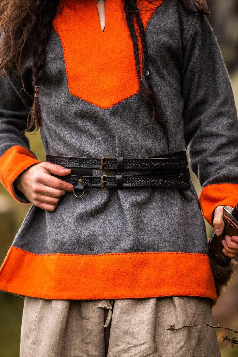 Ceinture double viking en cuir – Axel
