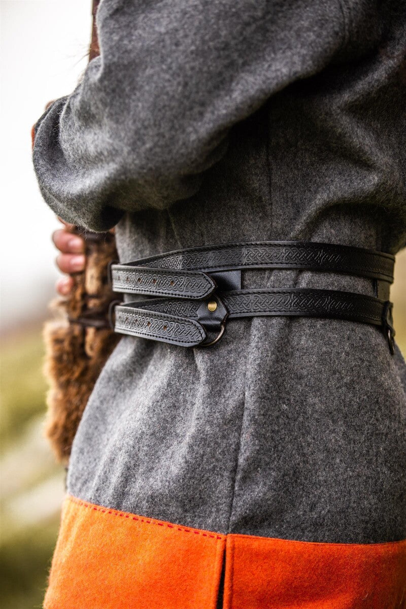 Ceinture double viking en cuir – Axel